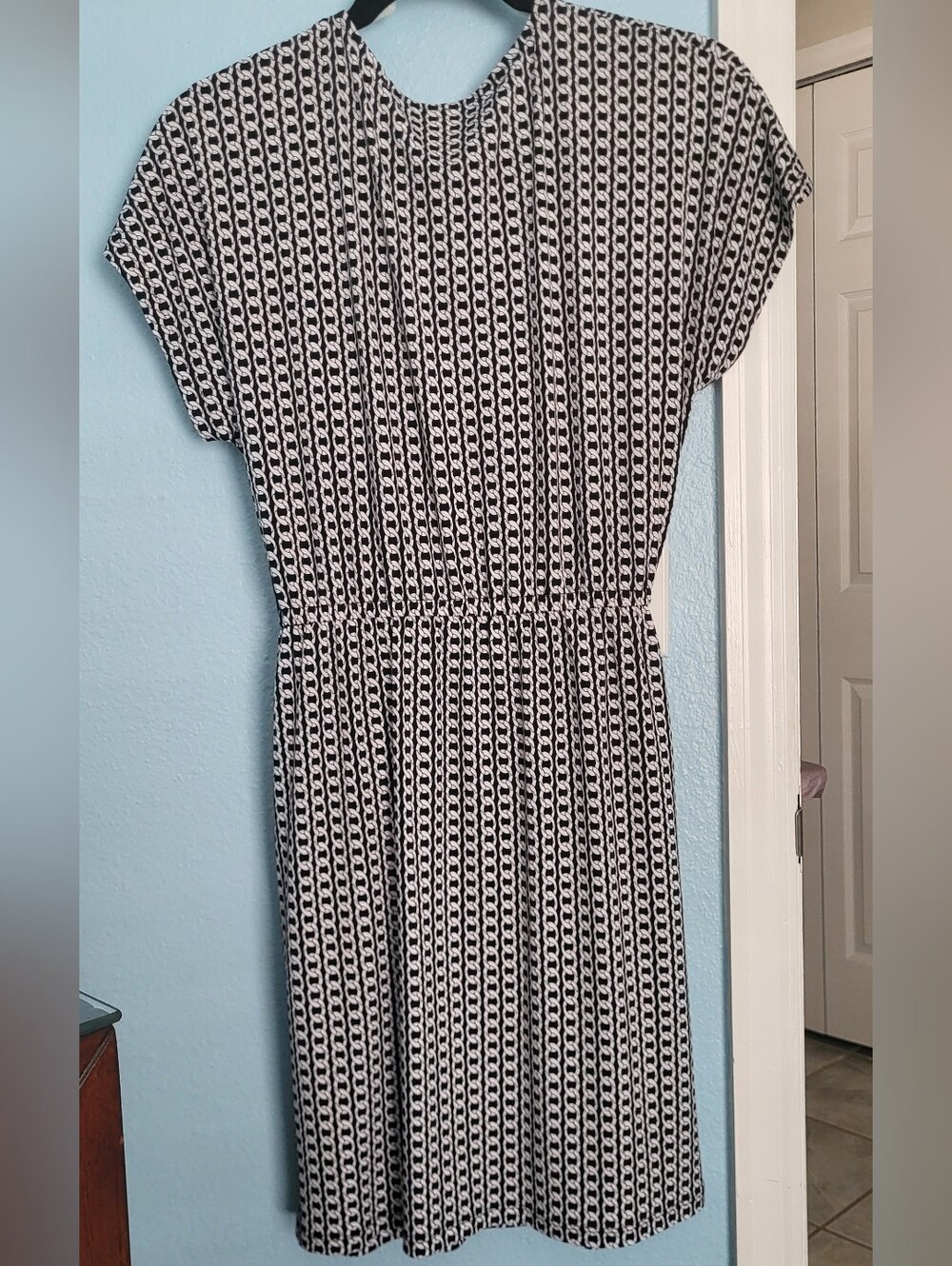 Michael Kors Black and White Geometric Maxi Dress